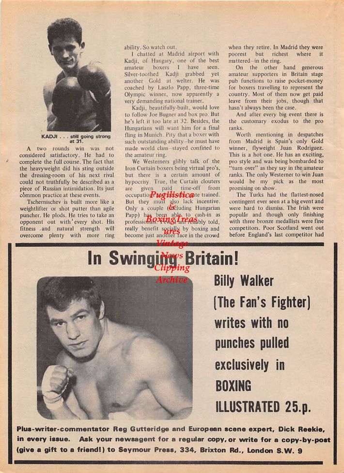 Boxing News Clipping #152 - Reg Gutteridge, Tregubov, Mickey Kingwell, Vladimir Tscherneshev, Kadji