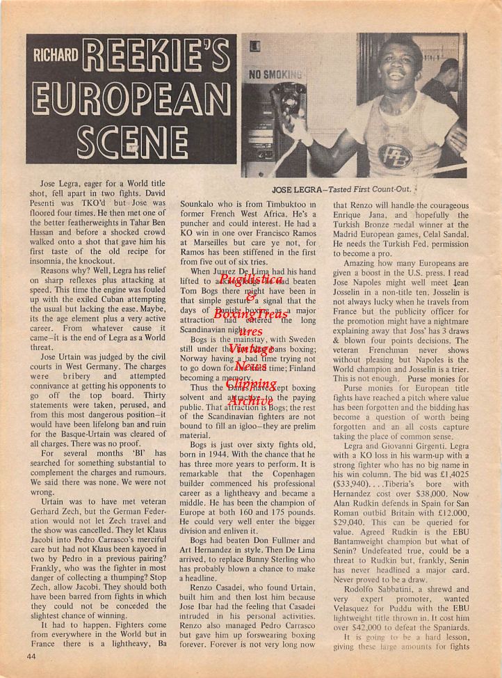 Boxing News Clipping #153 - Jose Legra