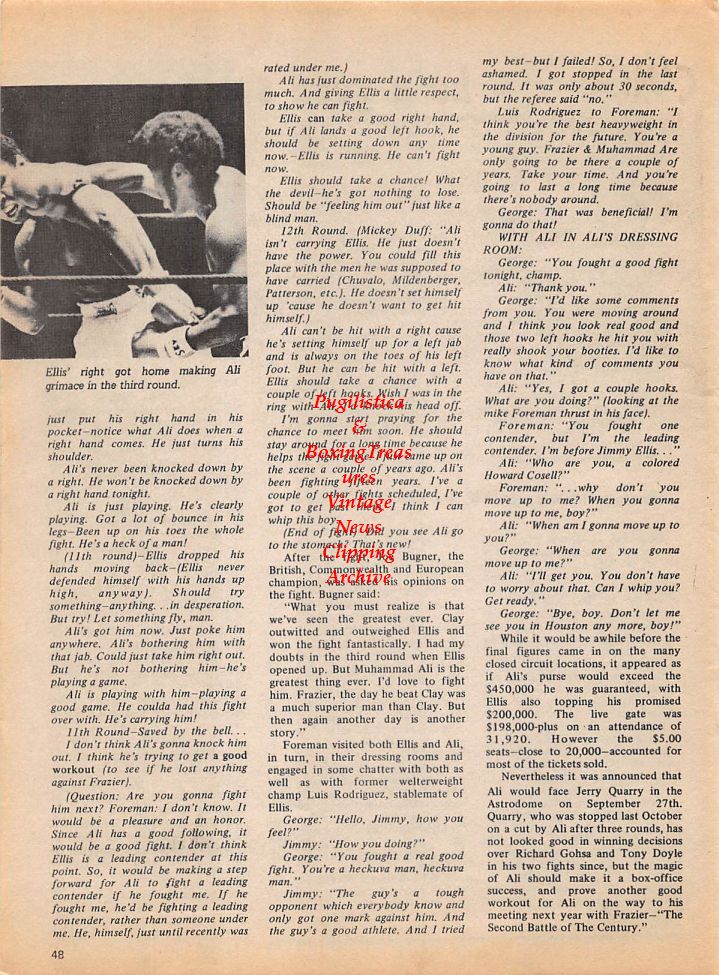 Boxing News Clipping #155 - Muhammad Ali vs. Jimmy Ellis