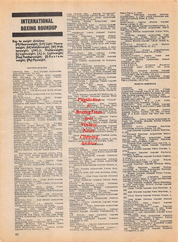 Boxing News Clipping #158 - Al Romano, Kid Bassey, Terry Rondeau