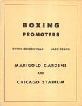 Boxing News Clipping #2590 - Marigold Gardens, Chicago Stadium, Irving Schoenwald, Jack Begun