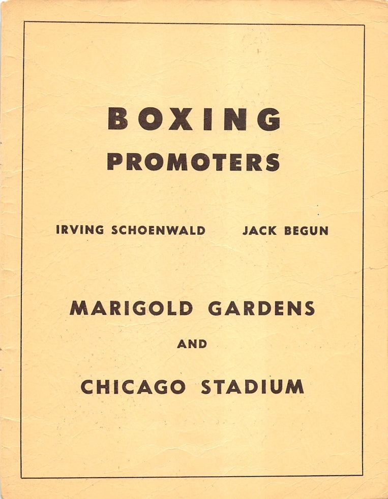 Boxing News Clipping #2590 - Marigold Gardens, Chicago Stadium, Irving Schoenwald, Jack Begun