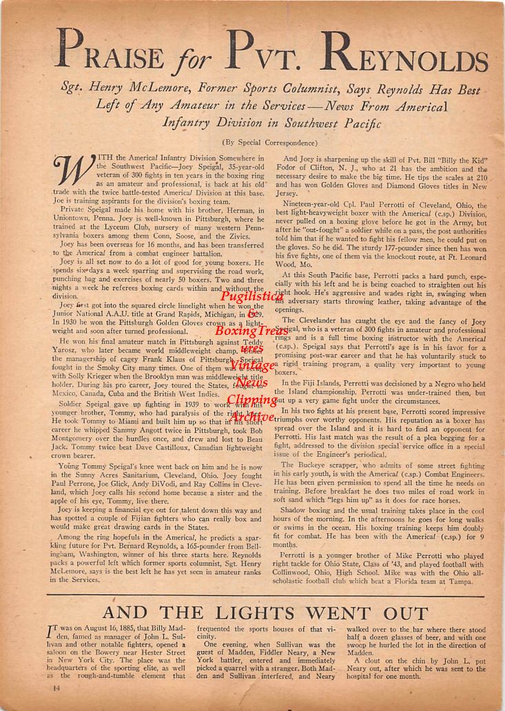 Boxing News Clipping #78 - Samuel J. DePaul Jr., Stanley Pyontek