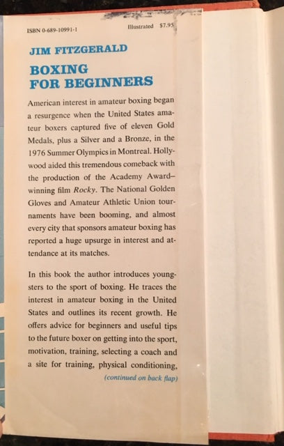 Boxing For Beginners by Jim Fitzgerald - 1980 Instructional Boxing Book