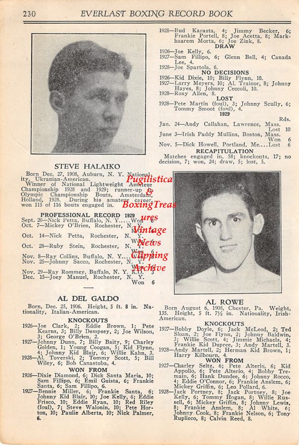 Boxing News Clipping #03 - Steve Halaiko, Al Rowe, Phil Zwick