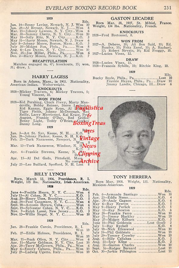 Boxing News Clipping #02 - Hy Diamond, Tony Herrera