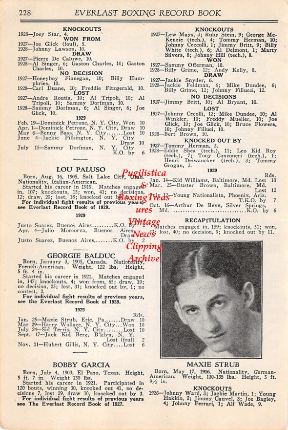 Boxing News Clipping #04 - Maxie Strub