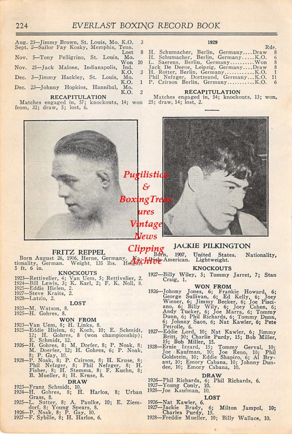 Boxing News Clipping #06 - Fritz Reppel, Jackie Pilkington, Lou Terry