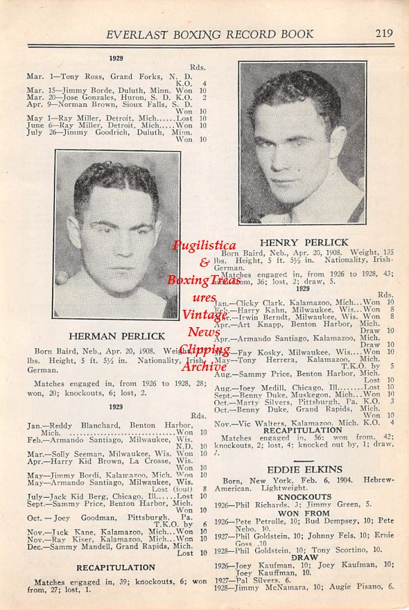 Boxing News Clipping #08 - Bobby Mays, Joey Medill, Herman Perlick, Henry Perlick