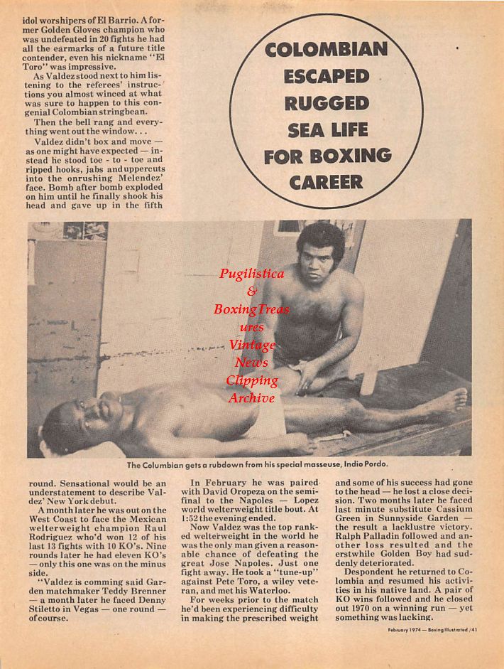 Boxing News Clipping #100 - Rodrigo Valdez, Indio Porto