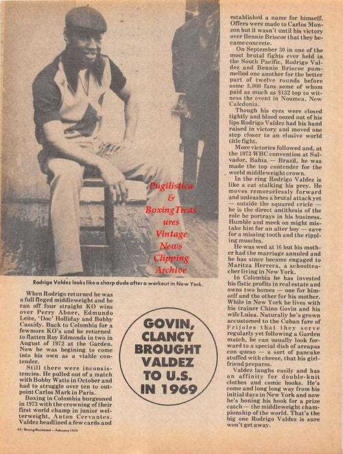 Boxing News Clipping #100 - Rodrigo Valdez, Indio Porto