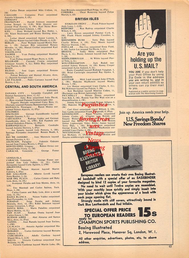 Boxing News Clipping #1003 - Curtis Cokes vs. Jean Josselin