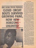 Boxing News Clipping #101 - 1974 Closed Circuit History, Ray Robinson, Ken Buchanan, Jersey Joe Walcott