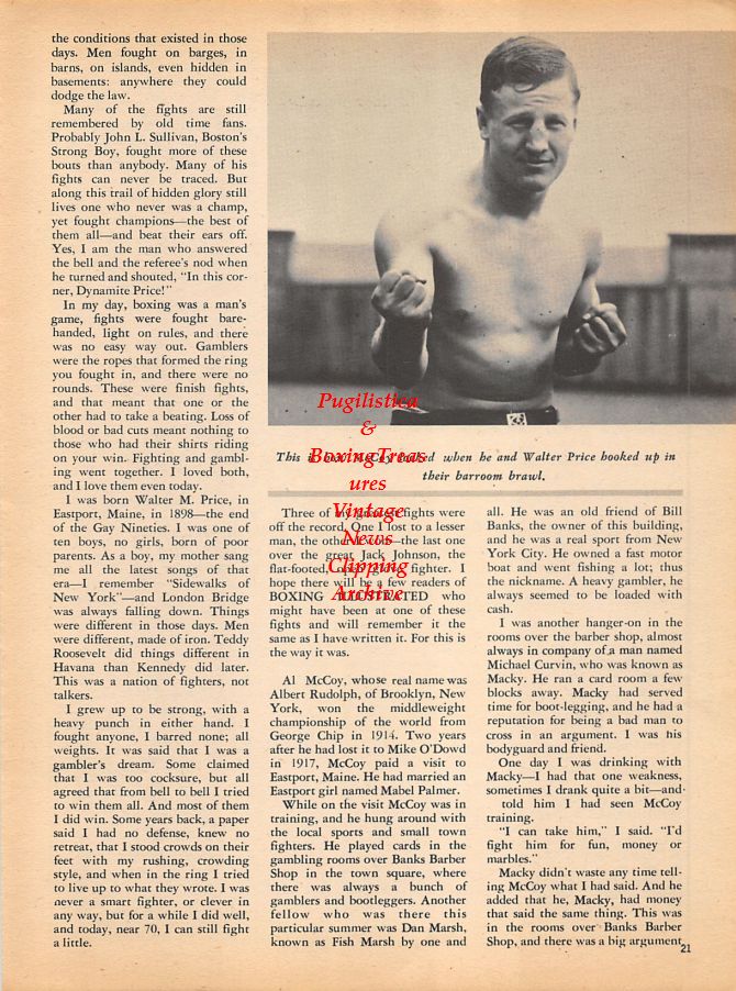 Boxing News Clipping #1013 - Al McCoy, Walter M. Price