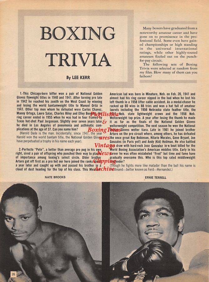Boxing News Clipping #1015 - Karl Mildenberger vs. Gerhard Zech, Nate Brooks, Ernie Terrell
