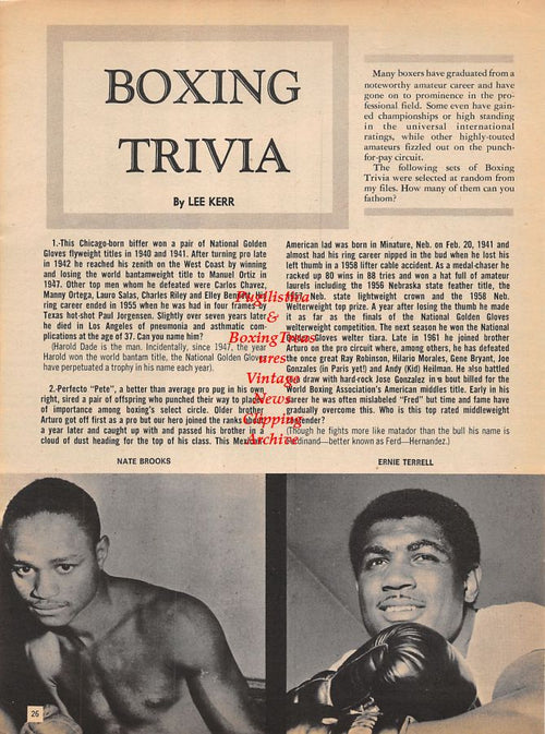 Boxing News Clipping #1015 - Karl Mildenberger vs. Gerhard Zech, Nate Brooks, Ernie Terrell