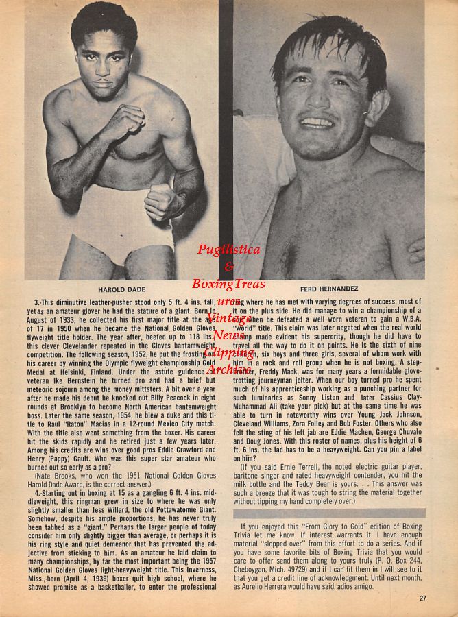 Boxing News Clipping #1016 - Harri Piitulainen, Harold Dade, Ferd Hernandez