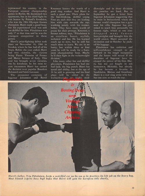 Boxing News Clipping #1017 - Irish Jimmy McDermott, Harri Piitulainen