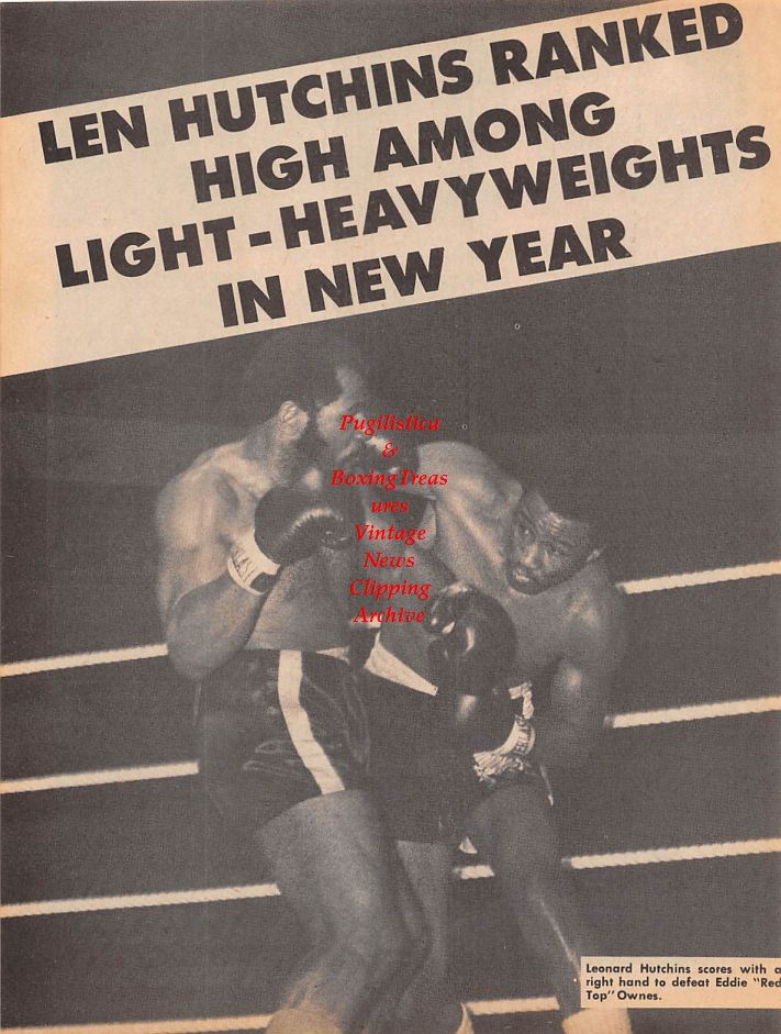 Boxing News Clipping #102 - Len Hutchins, Eddie "Red Top" Davis, Closed Circuit Boxing, Floyd Patterson, Muhammad Ali