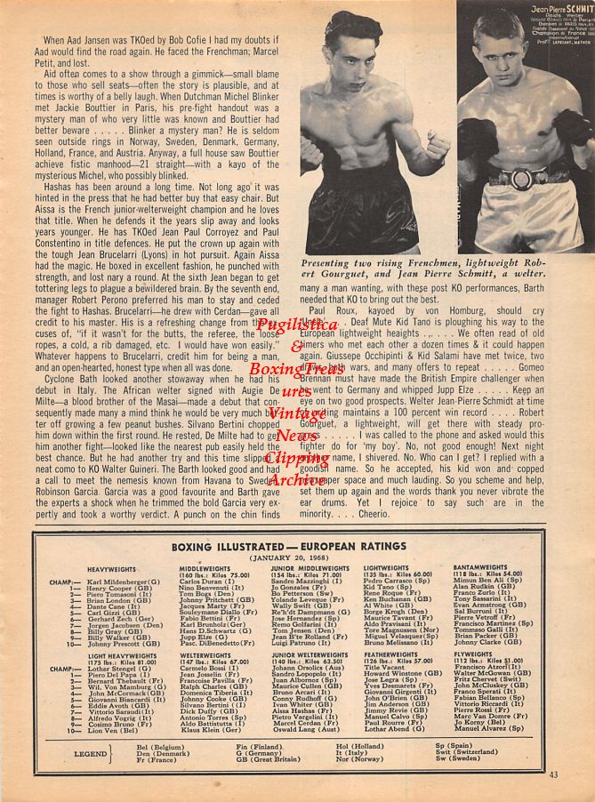 Boxing News Clipping #1024 - Robert Gourguet, Jean Pierre Schmitt