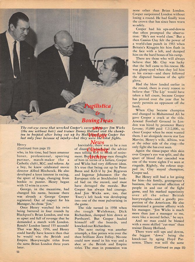 Boxing News Clipping #1027 - Paddy Byrne, Frank Duffert, Young McCormack, Henry Cooper, Jim Wicks, Danny Holland