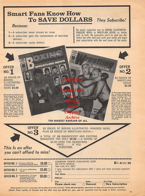 Boxing News Clipping #1035 - Amos Johnson, Isaac Logart vs. Emile Griffith