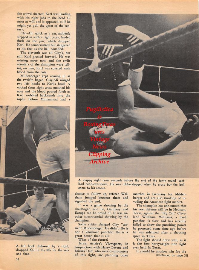 Boxing News Clipping #1037 - Muhammad Ali vs. Karl Mildenberger