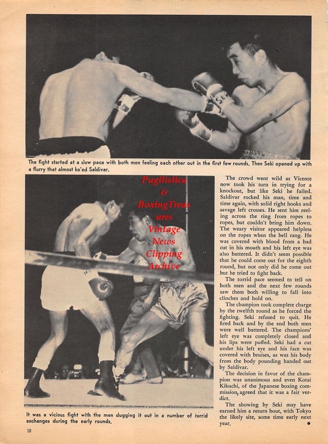 Boxing News Clipping #1040 - Vicente Saldivar vs. Mitsunori Seki
