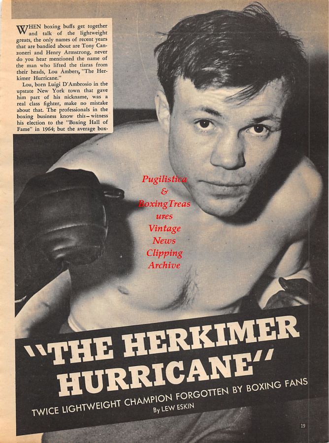 Boxing News Clipping #1041 - "The Herkimer Hurricane" Lou Ambers