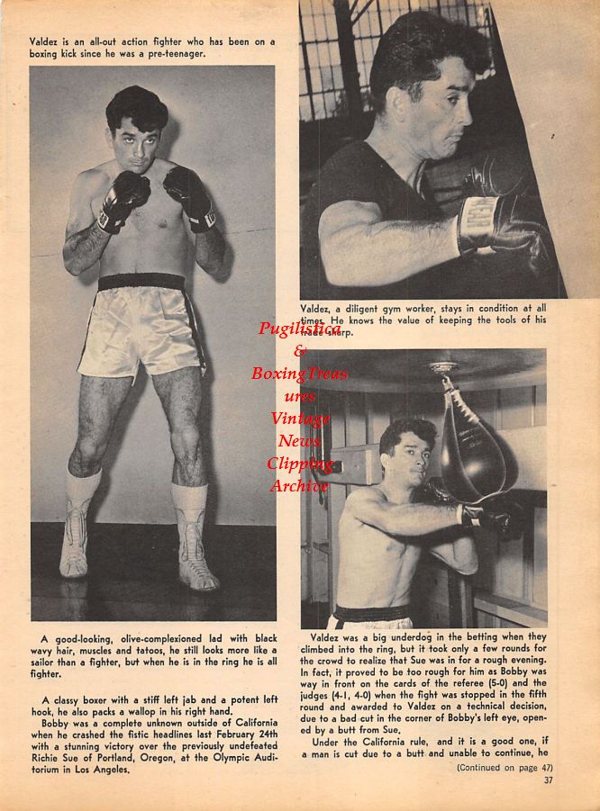 Boxing News Clipping #1050 - Bobby Valdez, George Francis, Nino Benvenuti