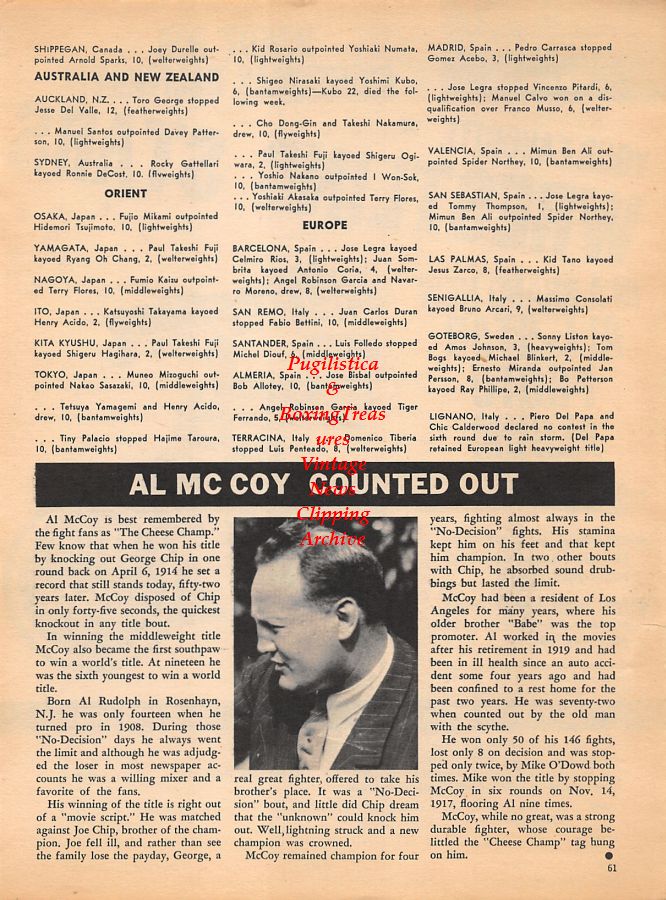Boxing News Clipping #1057 - Al McCoy Obituary
