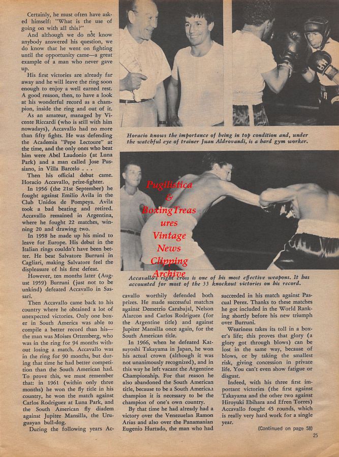 Boxing News Clipping #1068 - Curtis Cokes vs. Francois Pavilla, Horacio Accavallo