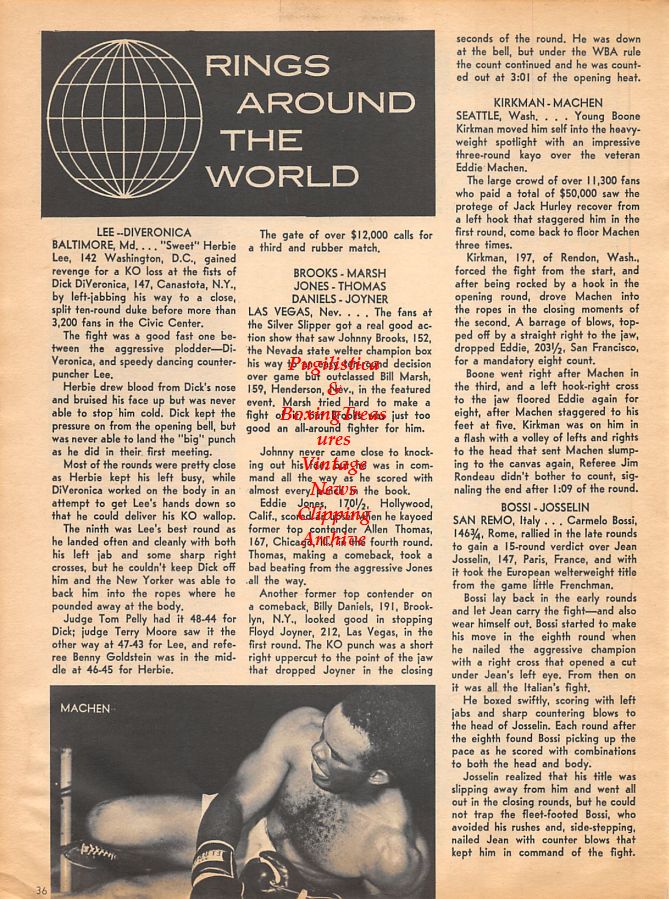 Boxing News Clipping #1073 - Teddy "Red Top" Davis, Tommy Miller, Eddie Machen