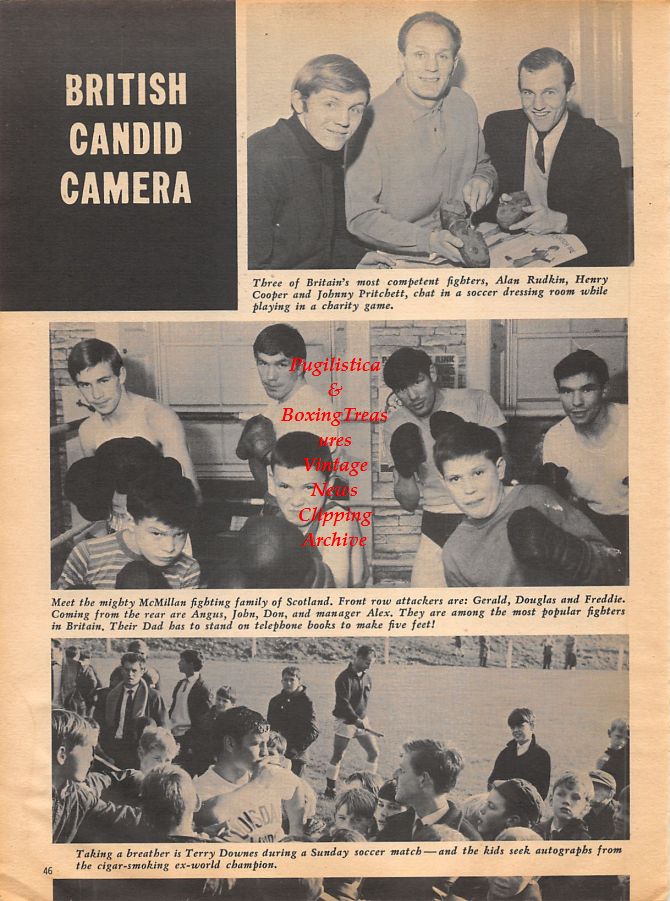 Boxing News Clipping #1078 - Alan Rudkin, Henry Cooper, Johnny Pritchett, The McMillan Family, Terry Downes