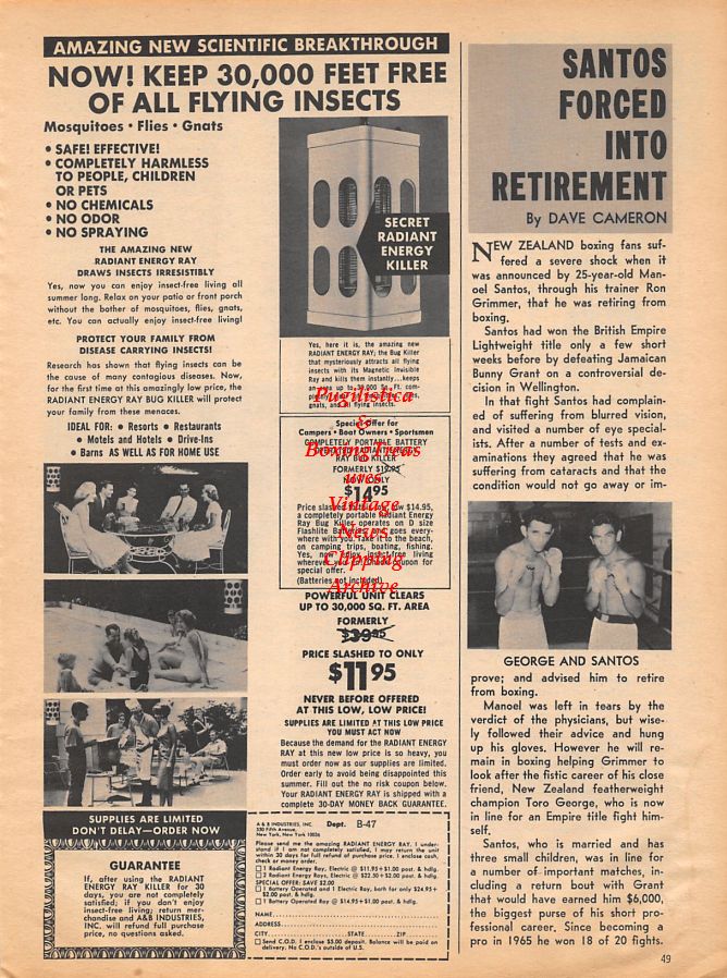 Boxing News Clipping #1079 - Manny Santos, Toro George, Curtis Cokes