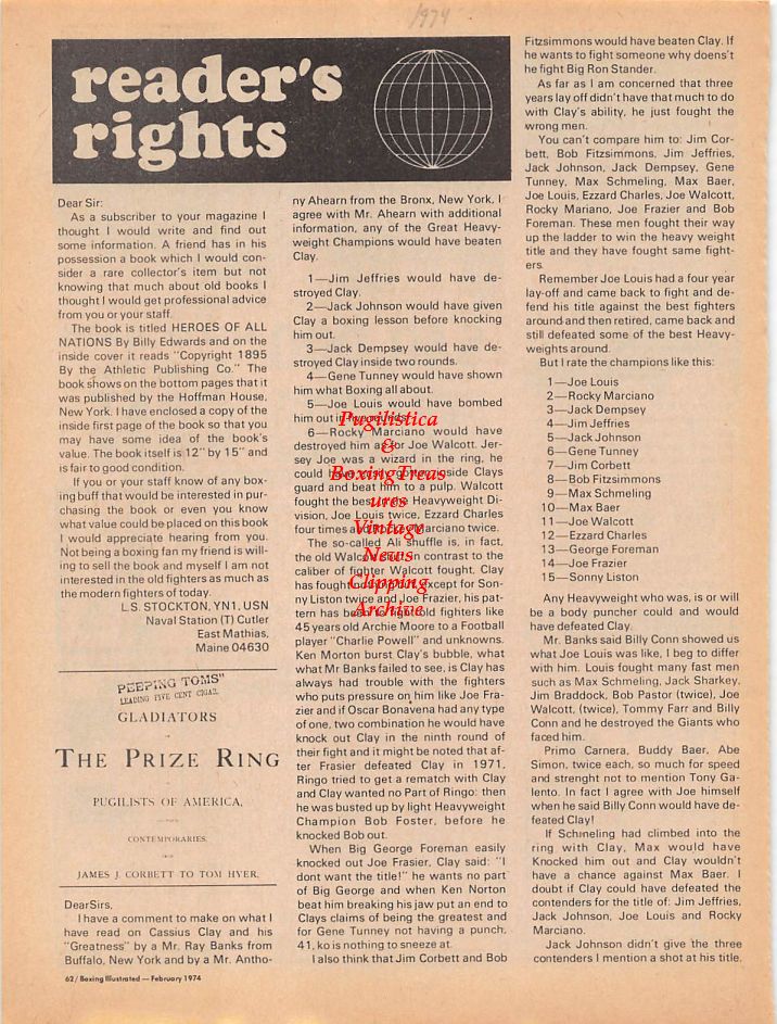 Boxing News Clipping #108 - Sammy Goss, Ken Buchanan