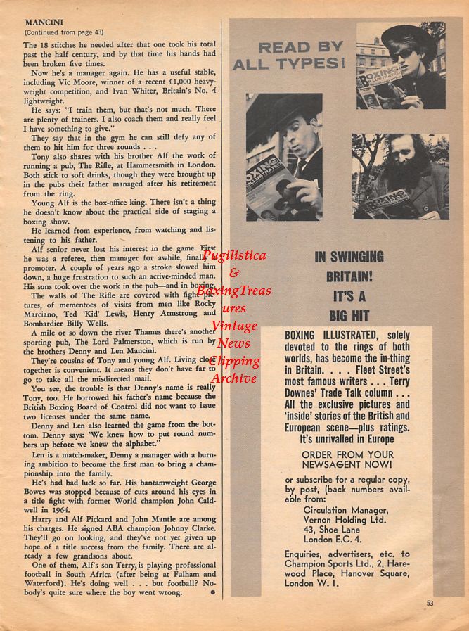 Boxing News Clipping #1081 - Hiroshi Kobayashi vs. Takeo Mihashi, Joey Giardello vs. Jack Rodgers