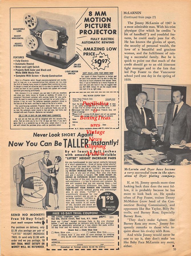 Boxing News Clipping #1082 - Jimmy McLarnin and Eddie Dyer