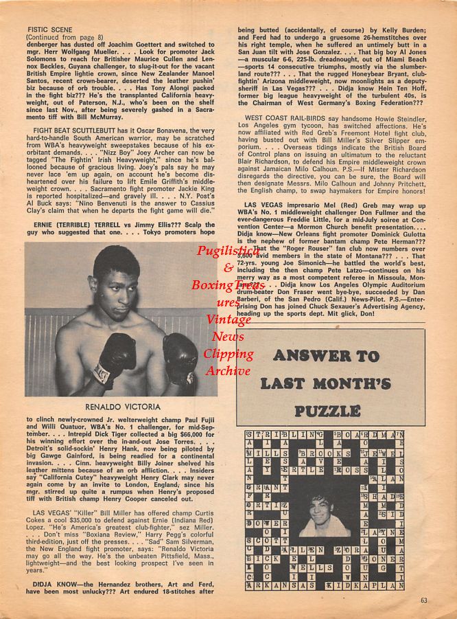 Boxing News Clipping #1085 - Renaldo Victoria