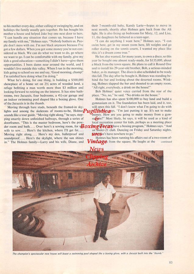 Boxing News Clipping #1087 - Larry Holmes, Charley Spaziani
