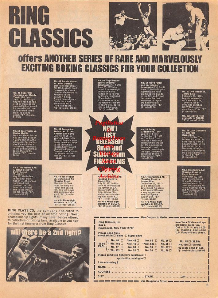 Boxing News Clipping #110 - Abie Bain, Jo Handley, Art Curly Miller, Jerry Quarry