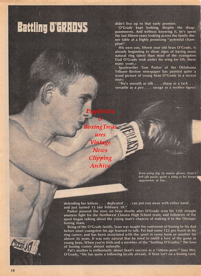 Boxing News Clipping #1104 - 15 year-old Sean O' Grady