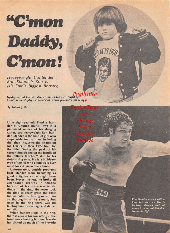 Boxing News Clipping #1107 - Ron Stander, Ardon Peralta