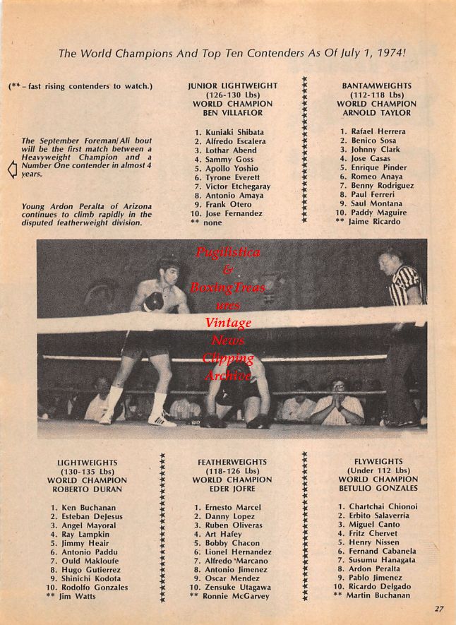 Boxing News Clipping #1107 - Ron Stander, Ardon Peralta