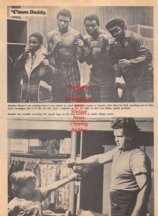 Boxing News Clipping #1108 - Ron Stander, Lou Bailey, Lou Bailey Jr.,