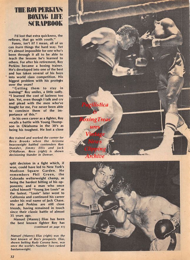 Boxing News Clipping #1109 - Reco Brooks vs. Ron Stander, Manny Elias vs. Rudy Corona, Roy Perkins, Ardon Peralta, David Oropeza