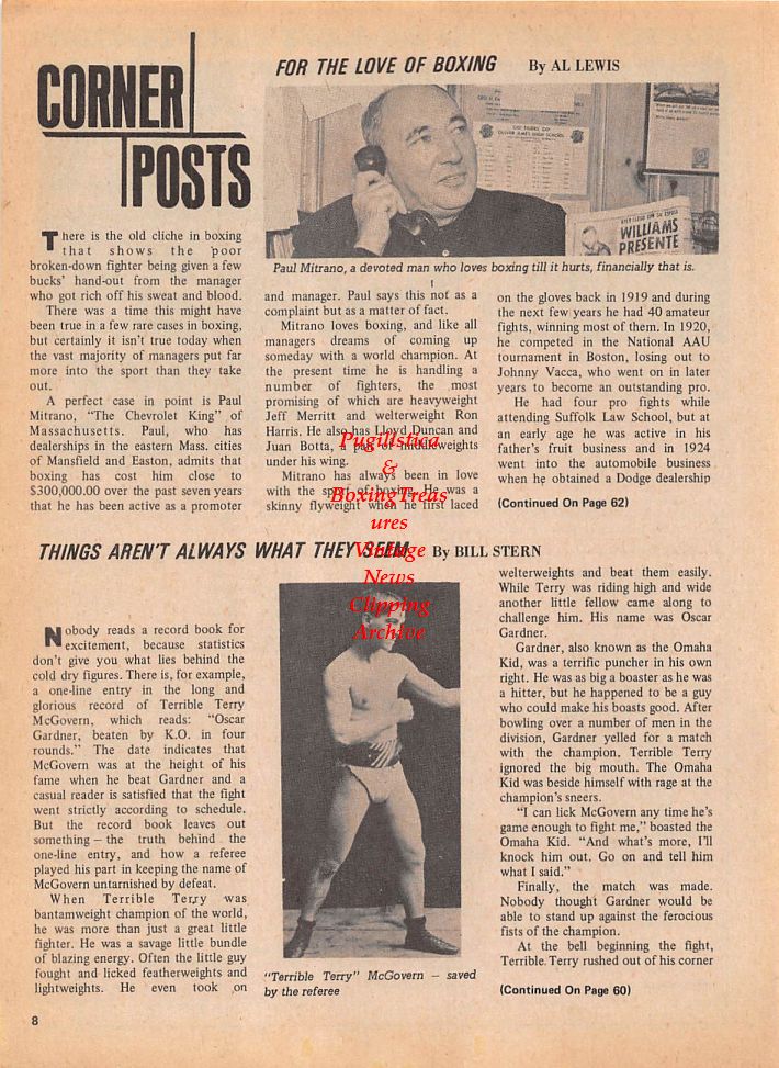 Boxing News Clipping #111 - Paul Mitrano, Terry McGovern