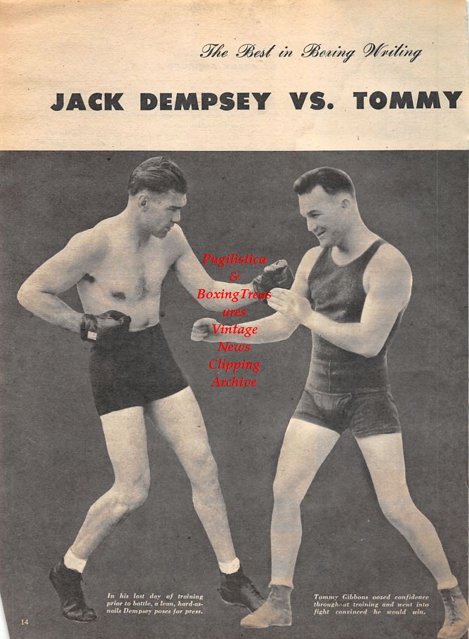 Boxing News Clipping #1117 - Jack Dempsey and Tommy Gibbons