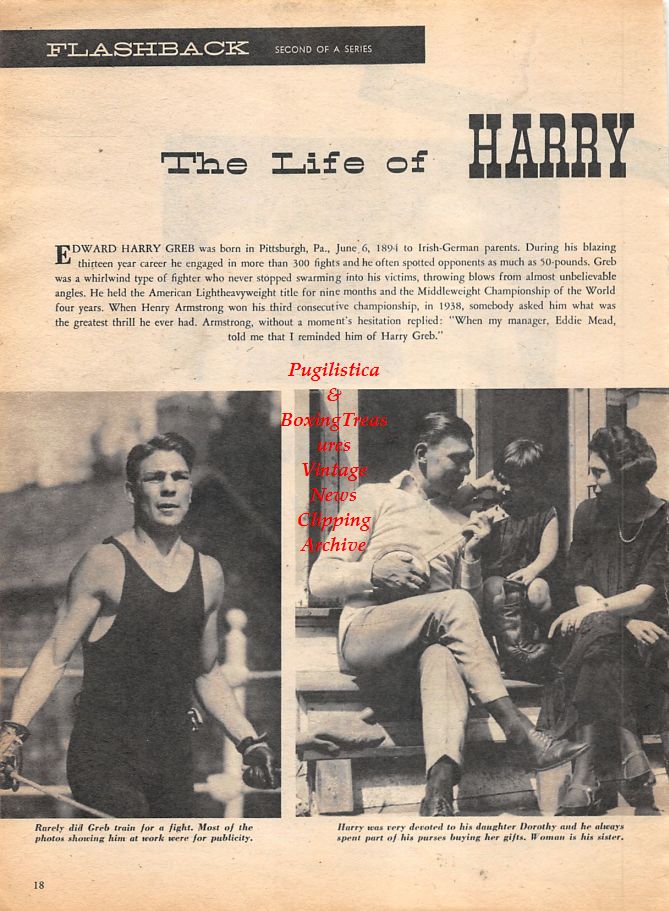 Boxing News Clipping #1119 - Harry Greb, Gaspar Ortega