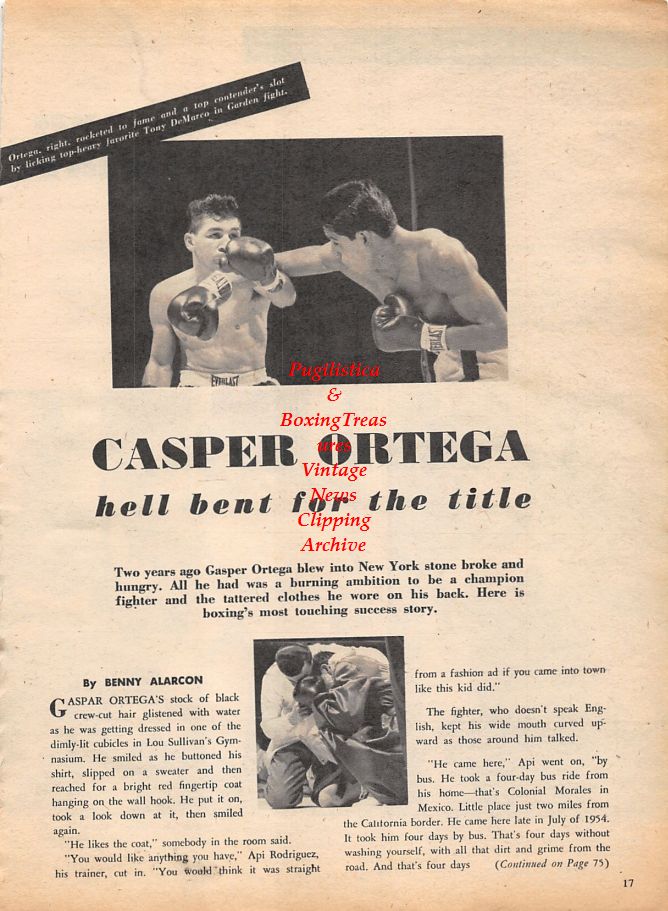 Boxing News Clipping #1119 - Harry Greb, Gaspar Ortega
